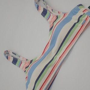 Roxy Line Up Bralette Bikini Swim Top White‎ Stripe XL